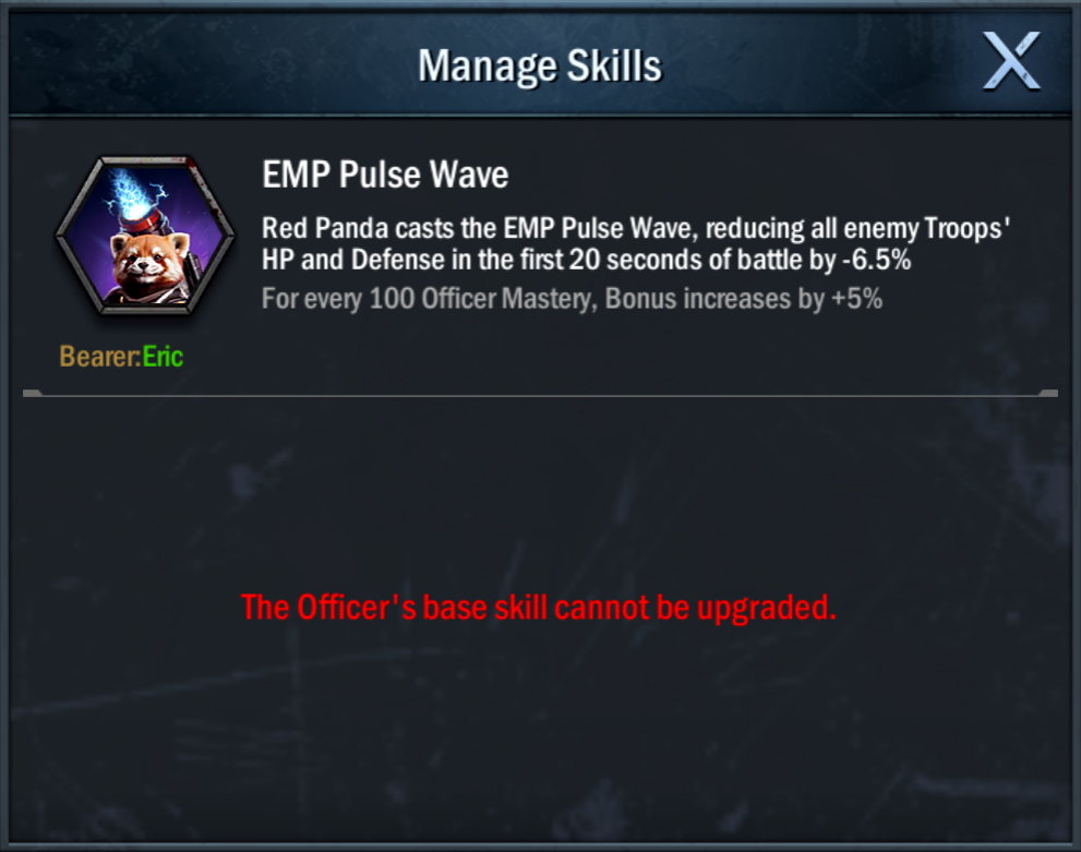 Age of Origins officer Eric - Base Skill - EMP Pulse Wave