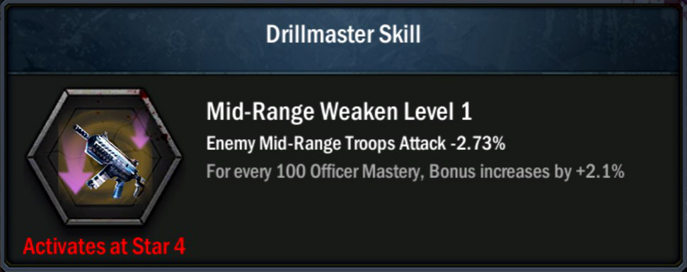 Age of Origins officer Eric - Drillmaster Skill - Mid-Range Weaken